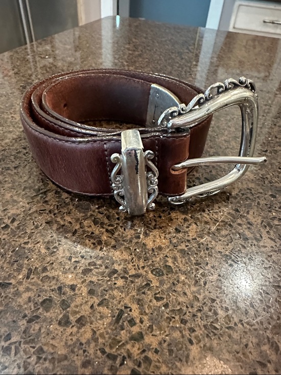 Brighton Accessories - Vintage Brighton Brown Leather Belt with Decorative Silver Buckle